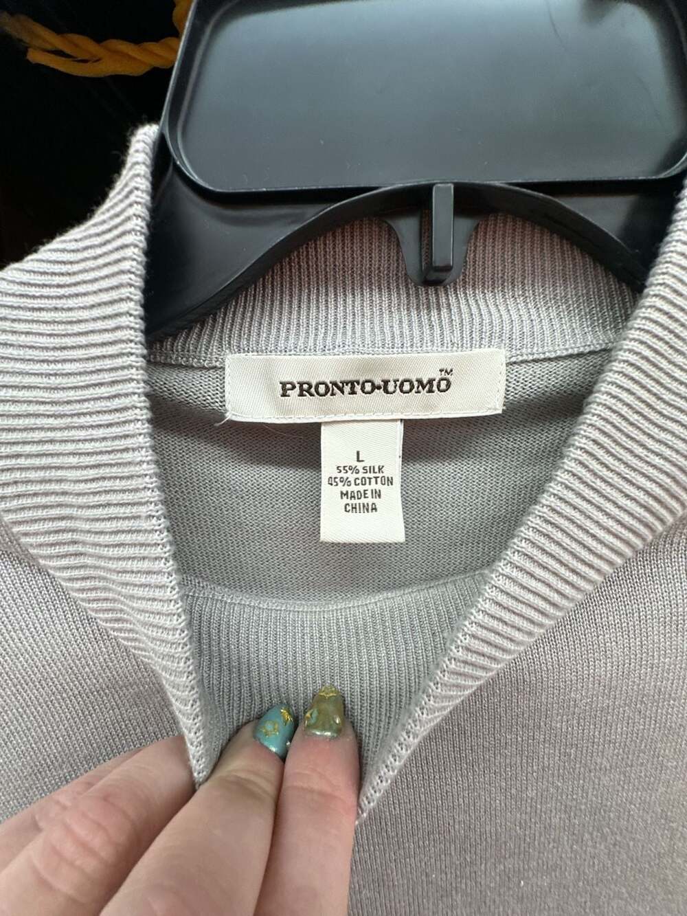 Pronto Uomo Silk Blend Mock Neck Pullover Sweater Beige - Picture 2 of 3